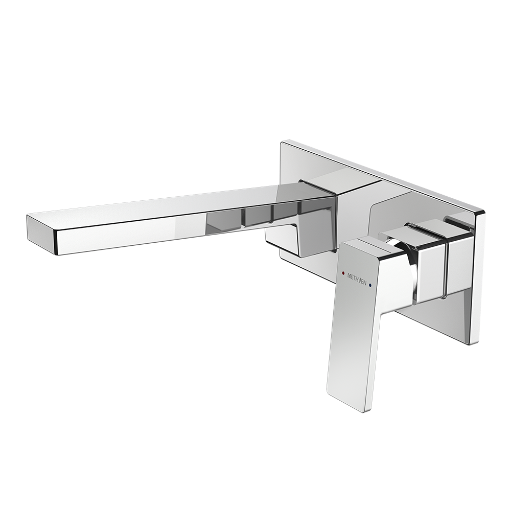 Blaze Plate Mount Bath Mixer with 200mm Spout