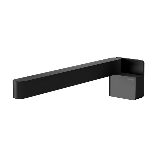 Designer Swivel Bath Outlet 230mm Square - Matte Black