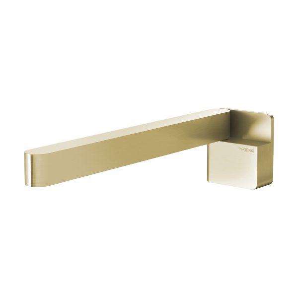 Designer Swivel Bath Outlet 230mm Square - Brushed Gold