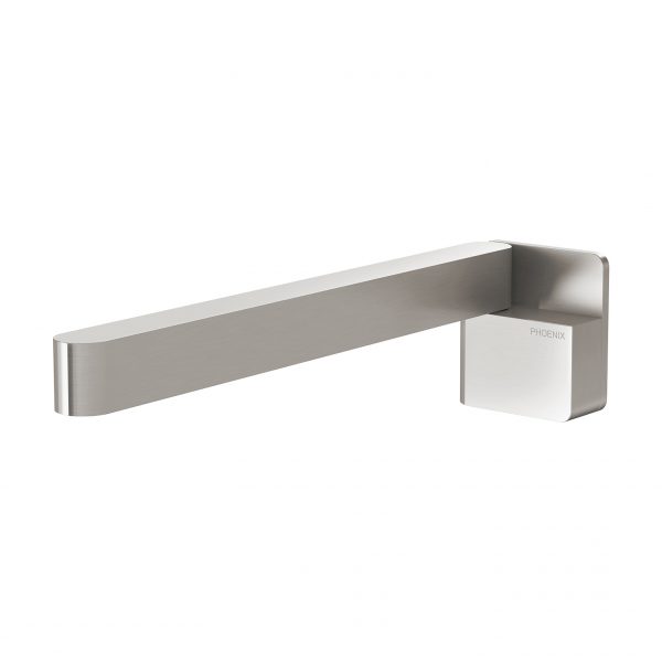 Designer Swivel Bath Outlet 230mm Square - Brushed Nickel