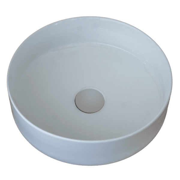 Poco Gloss White Round Countertop Basin