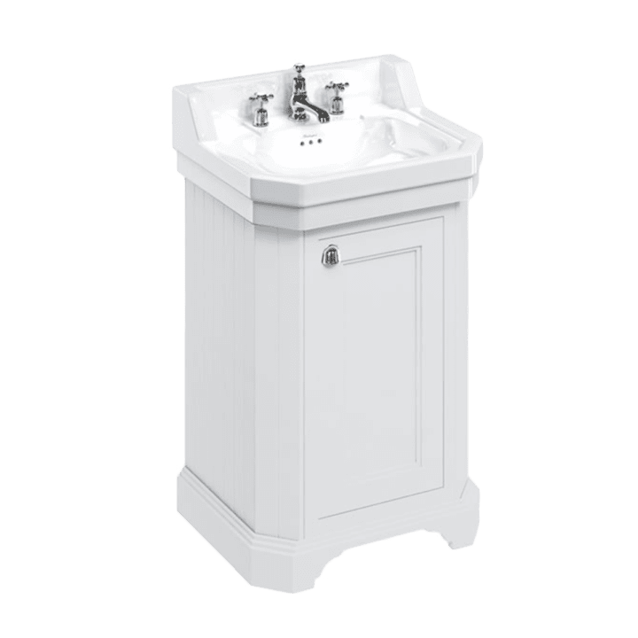 Edwardian 56cm Basin & Cabinet with Plug and Waste - 1 Taphole