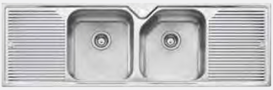 Oliveri Nu-Petite Double Bowl Inset Sink With Double Drainer