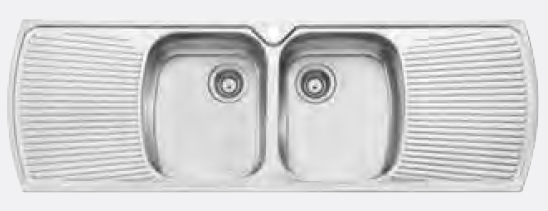 Oliveri Monet Double Bowl Inset Sink with Double Drainer