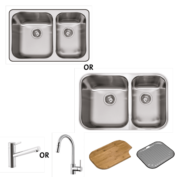 Abey Nu Queen 180 Inset or Undermount Kitchen Sink Package