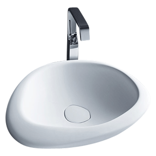 Sasso Rock Wash Basin White - Ceramic