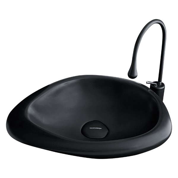 Sasso Rock Wash Basin Black - Cristalplant