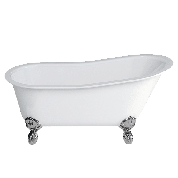 Romano Grande Stone Bath with Claw Feet - Chrome