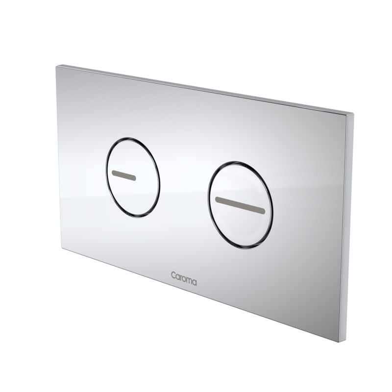 INVISI 2 ROUND DUAL FLUSH PLATE& BUTTON CHROME LINE IND