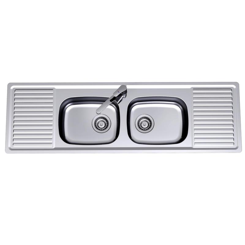 BENCHMARK 1538MM DOUBLE CENTRE BOWL F/L SINK 1TH