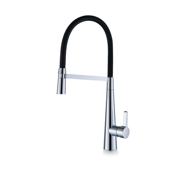 Goose Neck Kitchen Mixer - Chrome/Black