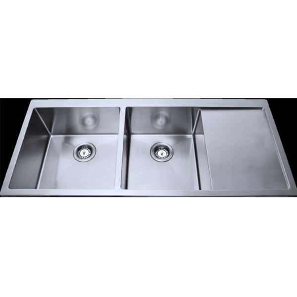 Under/ Over Mount Double Bowl Sink With Drainer