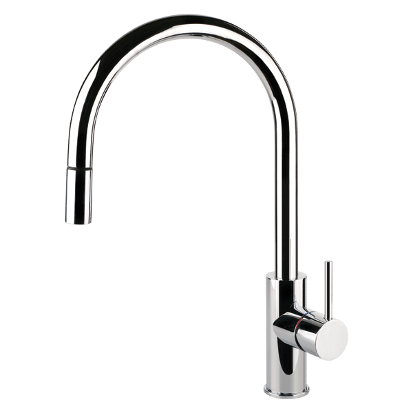 Oxygene Gooseneck Sink Mixer With Pull-Out - Chrome Finish