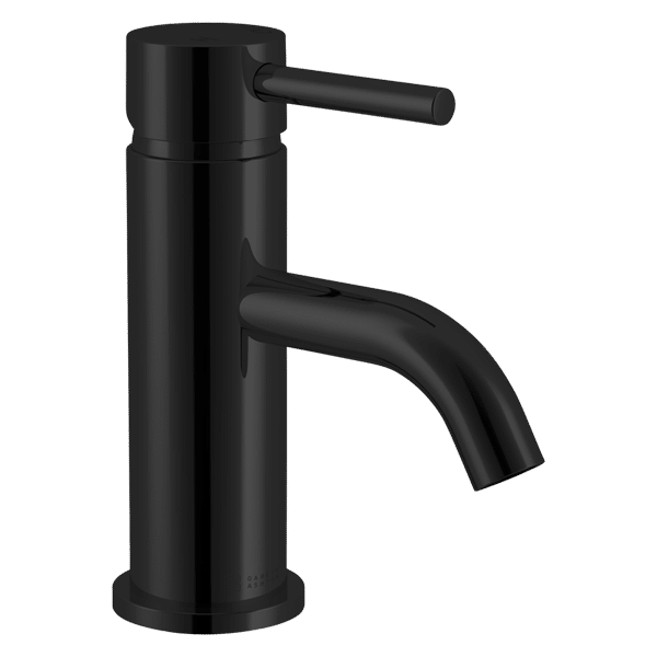 Lucia Basin Mixer With Curved Spout - Black Finish