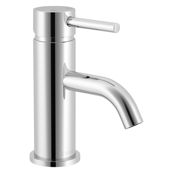 Lucia Basin Mixer With Curved Spout - Chrome Finish