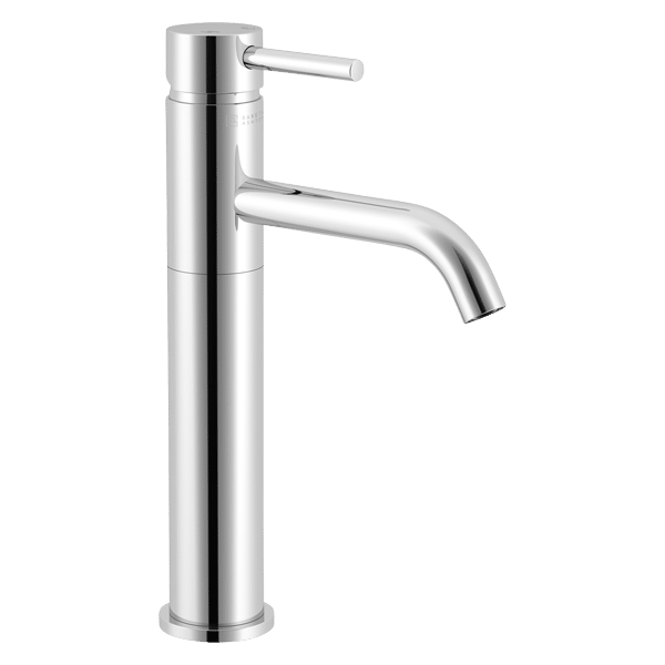 Lucia High Basin Mixer With Curved Spout - Chrome Finish