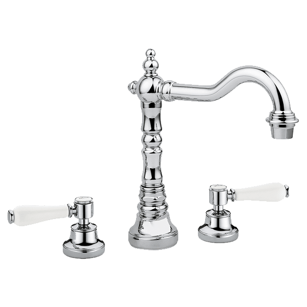 Provincial 3 Piece Basin Set With Lever Handles - Chrome Finish