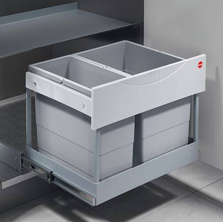 Hailo Raumspar-Tandem TR Swing Waste Bin with Door Follower