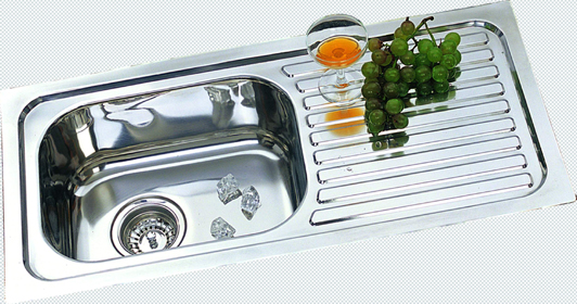 Drop in Single Bowl Stainless Steel Sink with Drainer