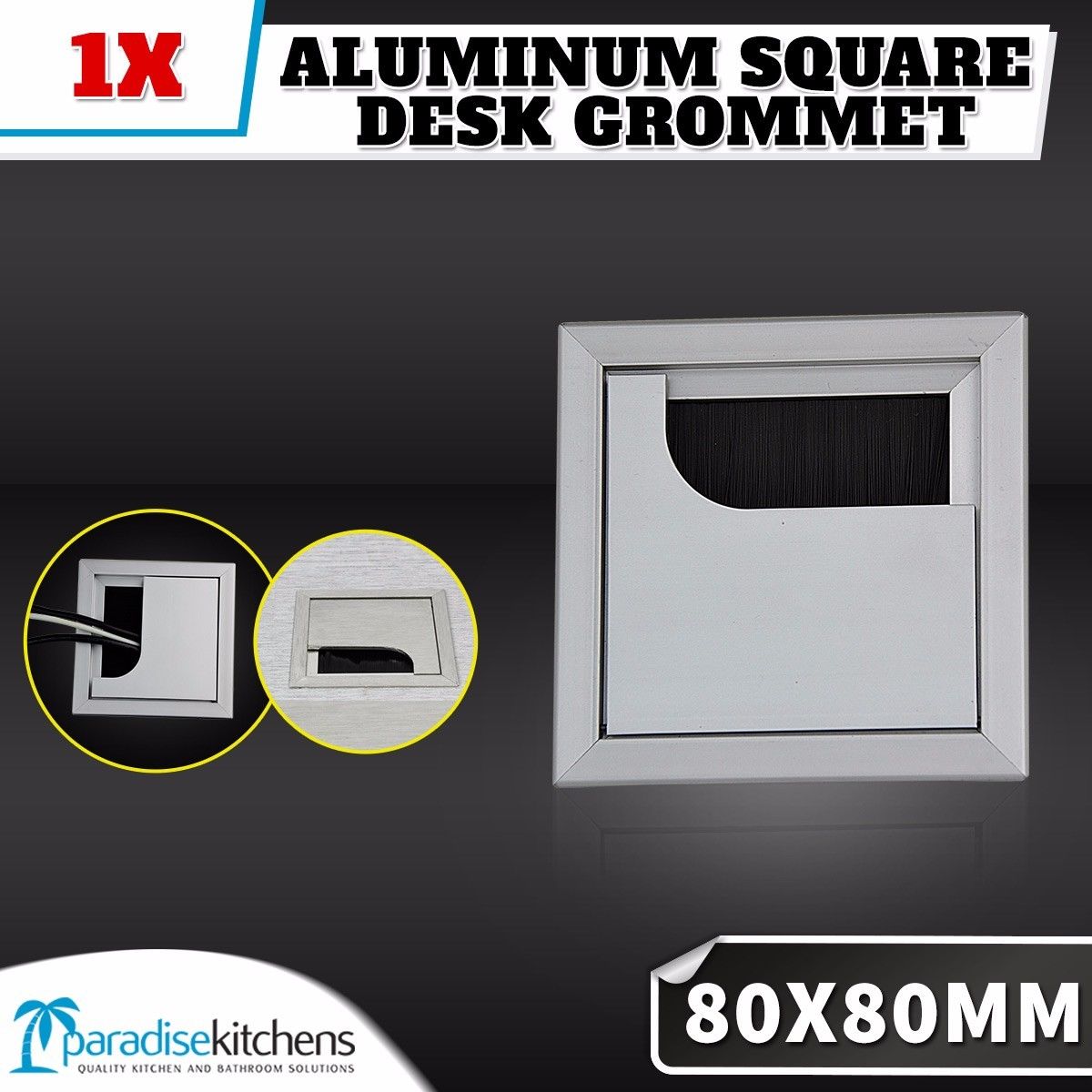 Aluminum Square Desk Grommet