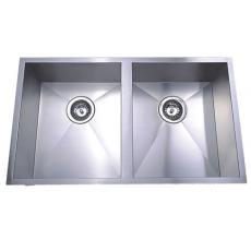 Square Under mount Double Bowl Sink Bowl: 340x400x190mm