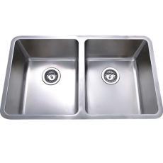 Square Under mount Double Bowl Sink Bowl: 340x400x210mm