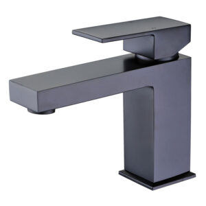 BadundKuche Matt Black Square Basin Mixer Tap