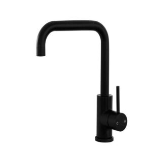 Rectangular Goose Neck Sink Mixer  - Matt black