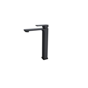 Black Tower Basin Mixer With Soft Square Edge Handle