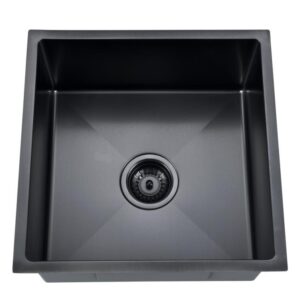 Under/ Over Mount Single Bowl Sink, Matt black