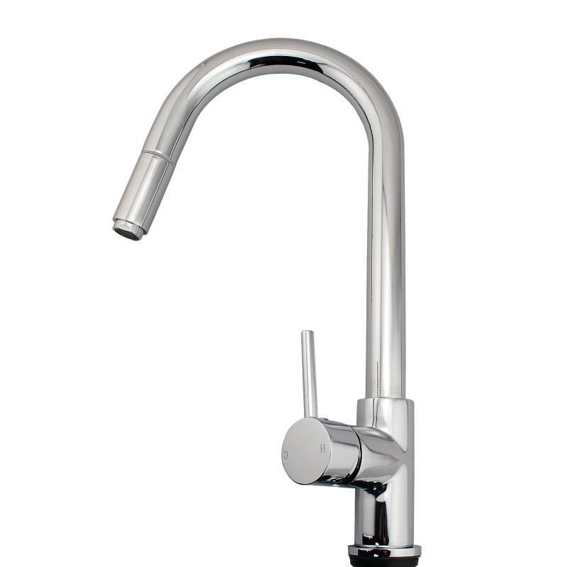 Aquaperla Round Pull Out Kitchen Sink Mixer Tap