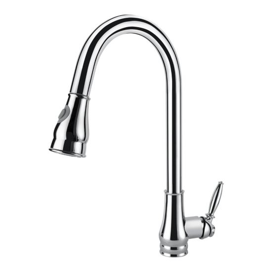 Round Vintage Pull Out Kitchen Sink Mixer Tap