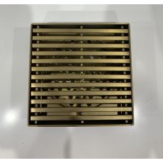 Brushed Brass Grill Floor Waste Shower Grate Drain(80mm outlet)