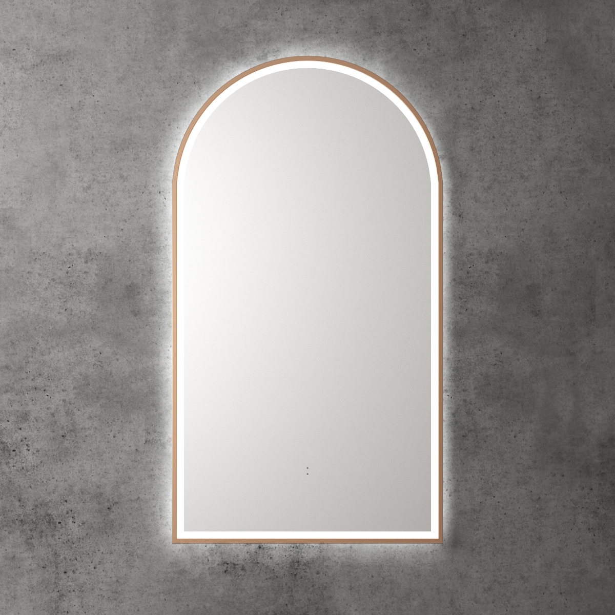 Aulic Canterbury Touchless Arch LED Mirror 500 - Brushed Nickel