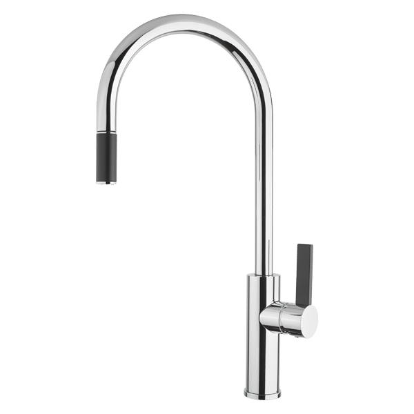 Luz Gooseneck Pull-Out Mixer - Chrome Finish