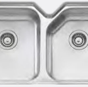 Oliveri Nu-Petite Double Bowl Undermount Sink - Stainless Steel