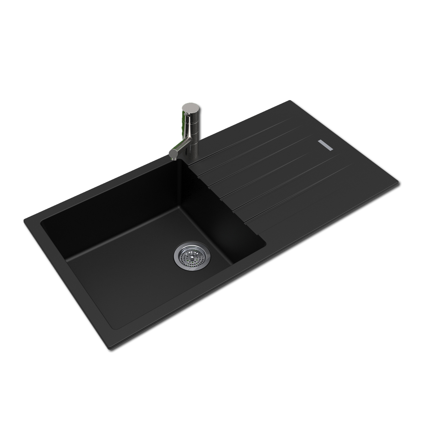 Granite Quartz Stone Kitchen Sink with drainboard Top/Undermount 1000*500*200mm