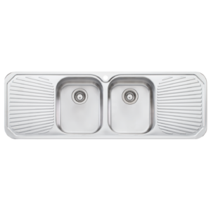 Oliveri Petite Double Bowl Sink Polished Stainless Steel