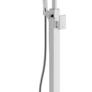 Prague Chrome Floor Mounted Bath Filler With Hand Piece