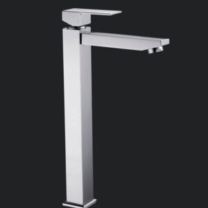 Linea Bathroom Square Tall Basin Mixer Wels Tap Faucet Chrome