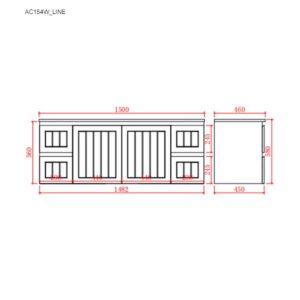 Ceto Acaica Cab W Quartz Top – (Ac154w-mw-dbqst)