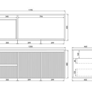 Ceto Brindabella Wall Hung Pvc Cab With Ceramic Top