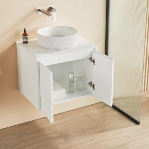 Ceto Cabinet with marble stone top - (CB64WMW-MST)