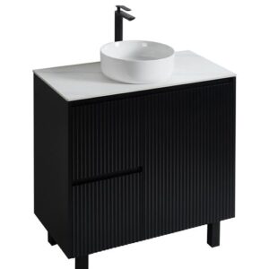 Ceto Left Hand Drawers Right Matte Black
