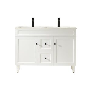 Ceto Harrington Floor PVC Cabinet Double Bowl - Matte White Ceto Harrington Floor PVC Cabinet Double Bowl - Matte White