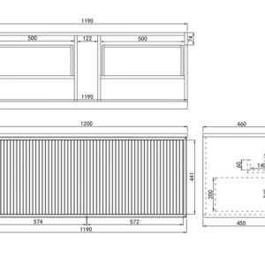 Ceto Kirribilli Wall Marble Stone Top double bowl