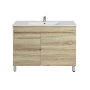 Berge Pvc Filmed Floor Vanity White Oak With Ceramic