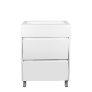 Qubist PVC Filmed Floor Cabinet - Matte White