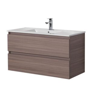 Stella Wall Hung Vanity with Ceramic - (OAK900WH-CT)