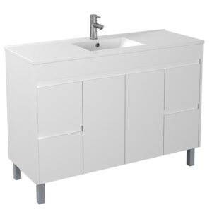 Single Bowl Pvc Poly White Cabinet - Gloss White